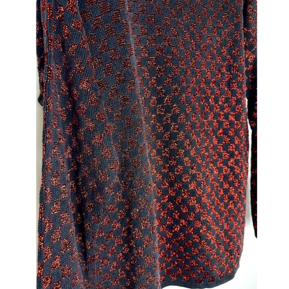 Vintage 1990’s ‘Pierre Cardin’ Knit Turtleneck Pullover Sweater - Red Sparkled - Picture 7 of 7